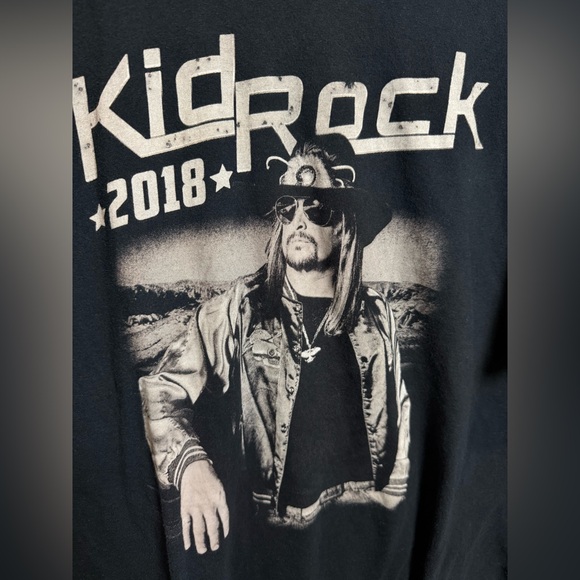 2018 Kid Rock Red Blooded Rock N Roll Redneck Black Concert T-Shirt Size XXL‎ - Picture 2 of 5